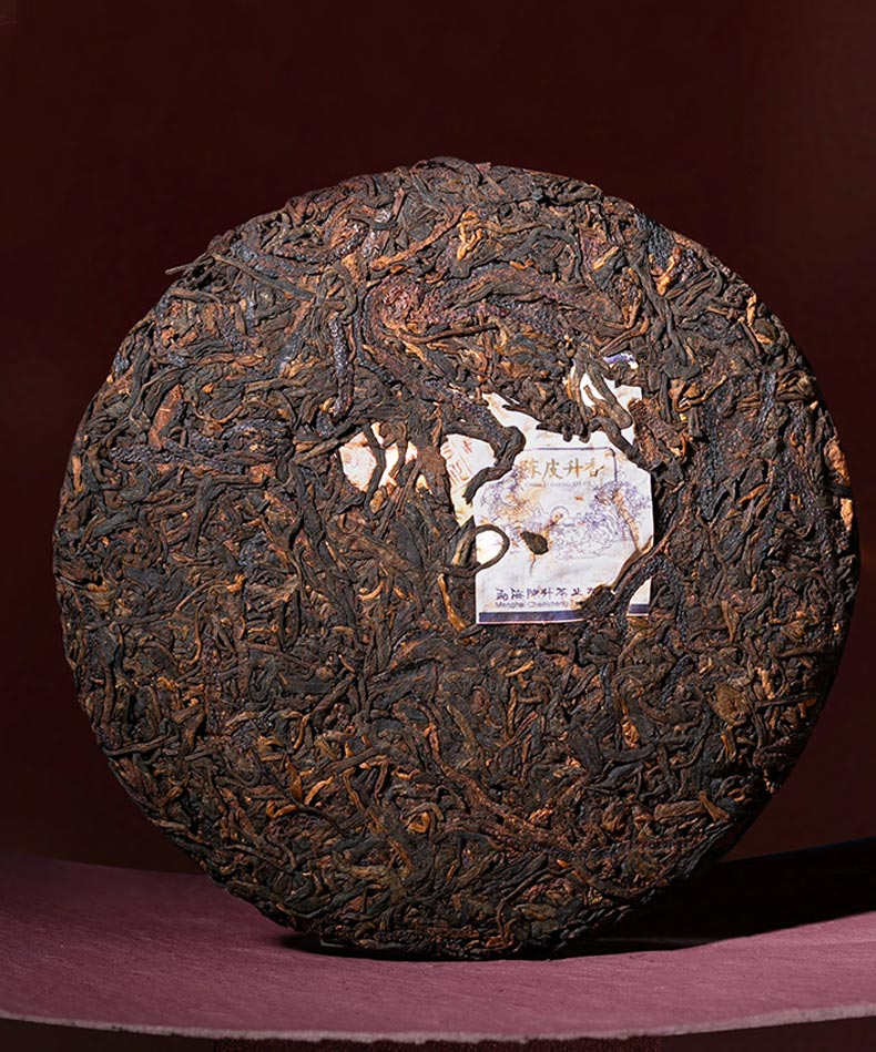Чэньшэн Хао Чэньпи Шэн Сян, шу пуэр, 300 гр. 2022 г. поверхность чайного блина