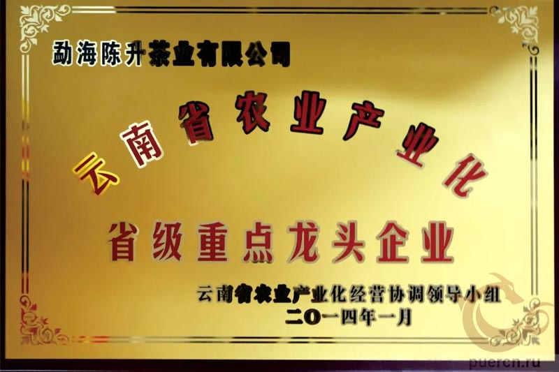 Бренд получил титул «Ведущее предприятие в области индустриализации сельского хозяйства в провинции Юньнань»