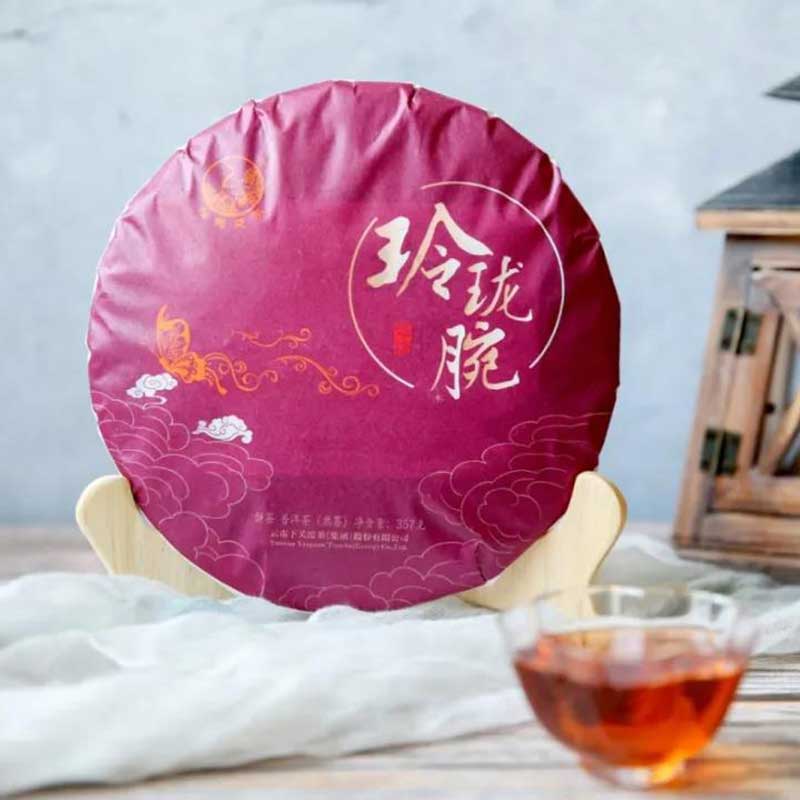 Ся Гуань Линлун Вань «Изысканная рука», шу пуэр, упаковка, цвет чайного настоя