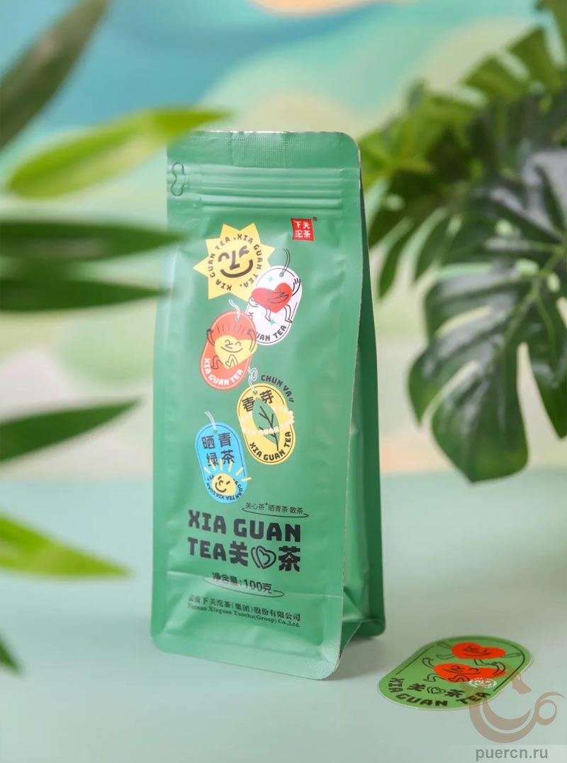 Ся Гуань Гуаньсинь Ча Шай Цин, зеленый чай, 357 гр, 2023 г., трехслойный пакет с чаем