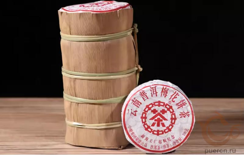 Чжун Ча Юньнань Пуэр Мэйхуа Бин Ча, шу пуэр, 100 гр, 2020 г.