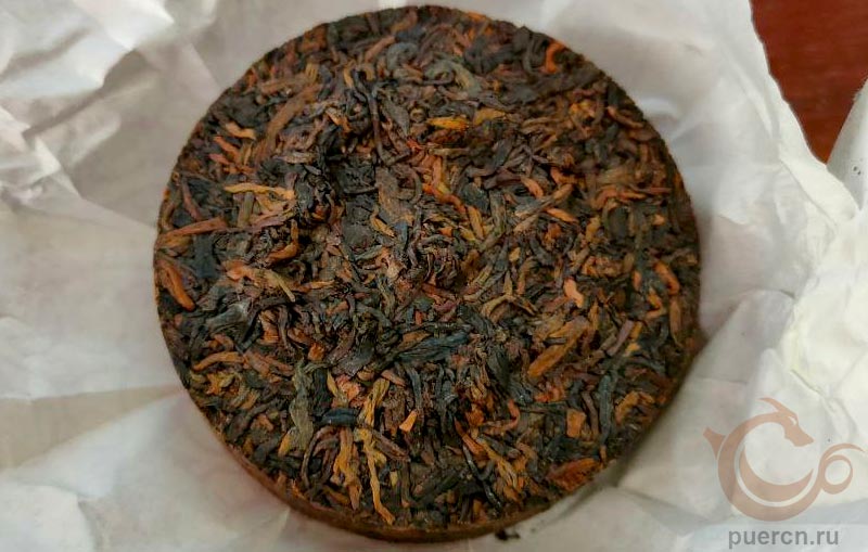 Чжун Ча Юньнань Пуэр Мэйхуа Бин Ча, шу пуэр, 100 гр, 2020 г.