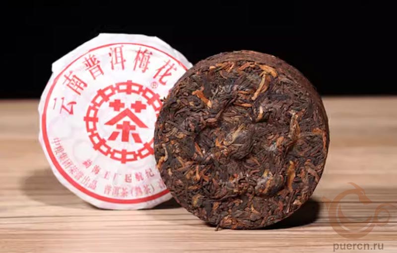 Чжун Ча Юньнань Пуэр Мэйхуа Бин Ча, шу пуэр, 100 гр, 2020 г.
